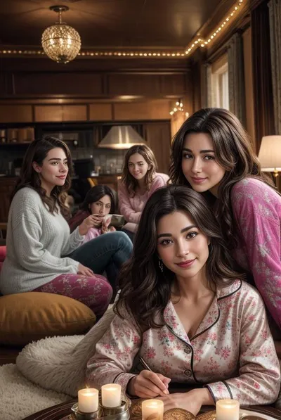 Pižamų vakarėlis fone