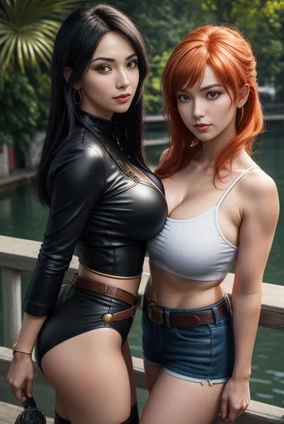 Nico Robin e Nami sfondo
