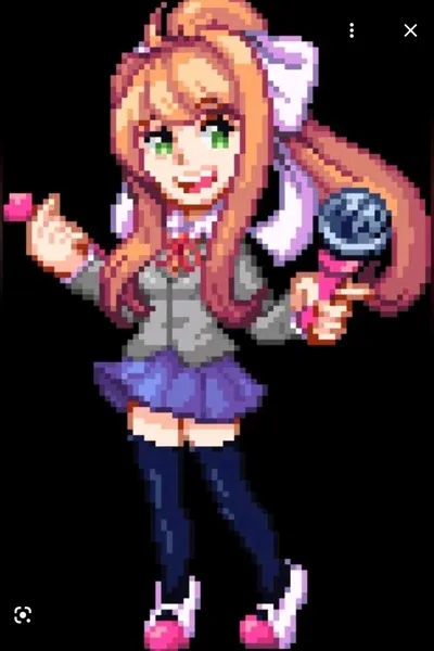 Pixeld Monika  achtergrond